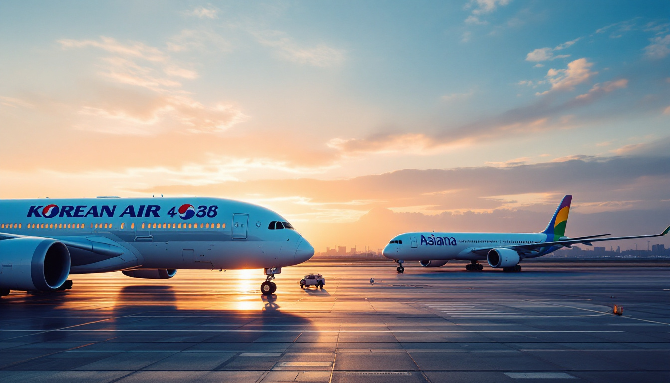 Korean Air-Asiana Brand Completion December 2026 — photo illustration accompanying News Desk brief from Business Travel Today. Q2 2026 read on Korean Air-Asiana: the 17 December 2026 brand-completion date, Asiana's Star Alliance exit, SKYPASS absorption, and corporate-program…
